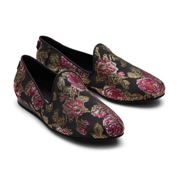 Toms Shoes - Toms Women's Black Metallic Roses Darcy Flats